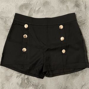 Shein unity double breasted wool like shorts, size M, Black